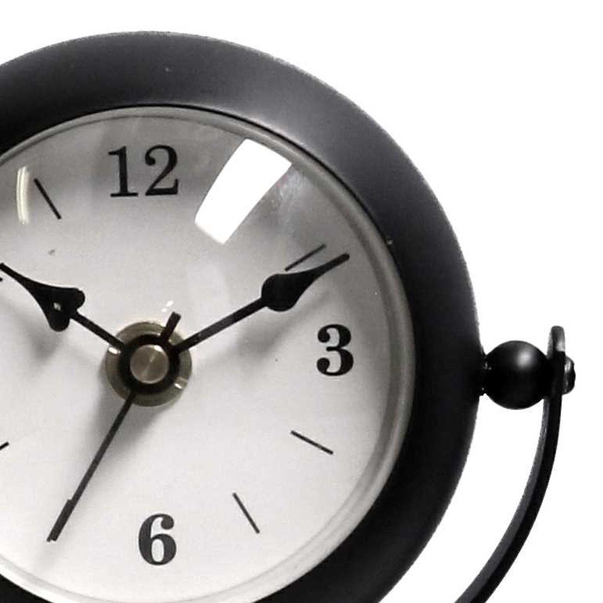 Orologio Da Tavolo Metallo Nero Quadrante Bianco cm.11x8h20 | Vacchetti