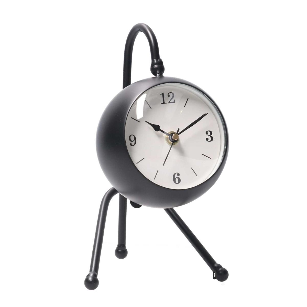 Orologio Da Tavolo Metallo Nero Quadrante Bianco cm.12x13h21,5 | Vacchetti