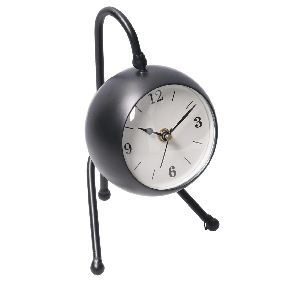 Orologio Da Tavolo Metallo Nero Quadrante Bianco cm.12x13h21,5 | Vacchetti