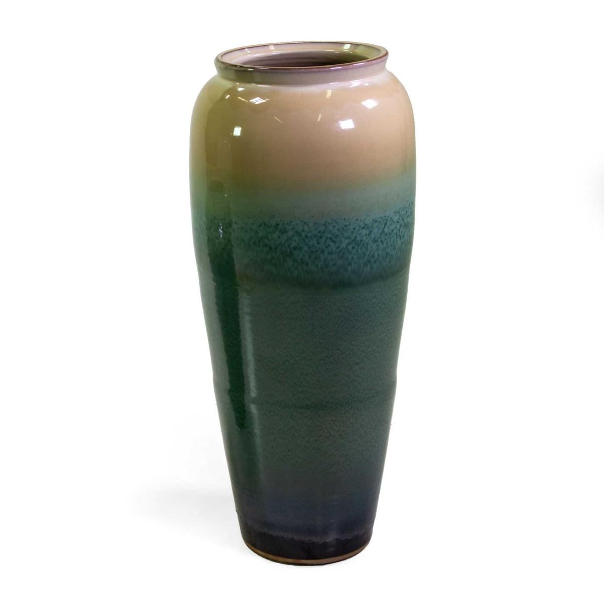 Vaso Ceramica Sfumato Bianco Verde cm.Ø28h90 | Vacchetti
