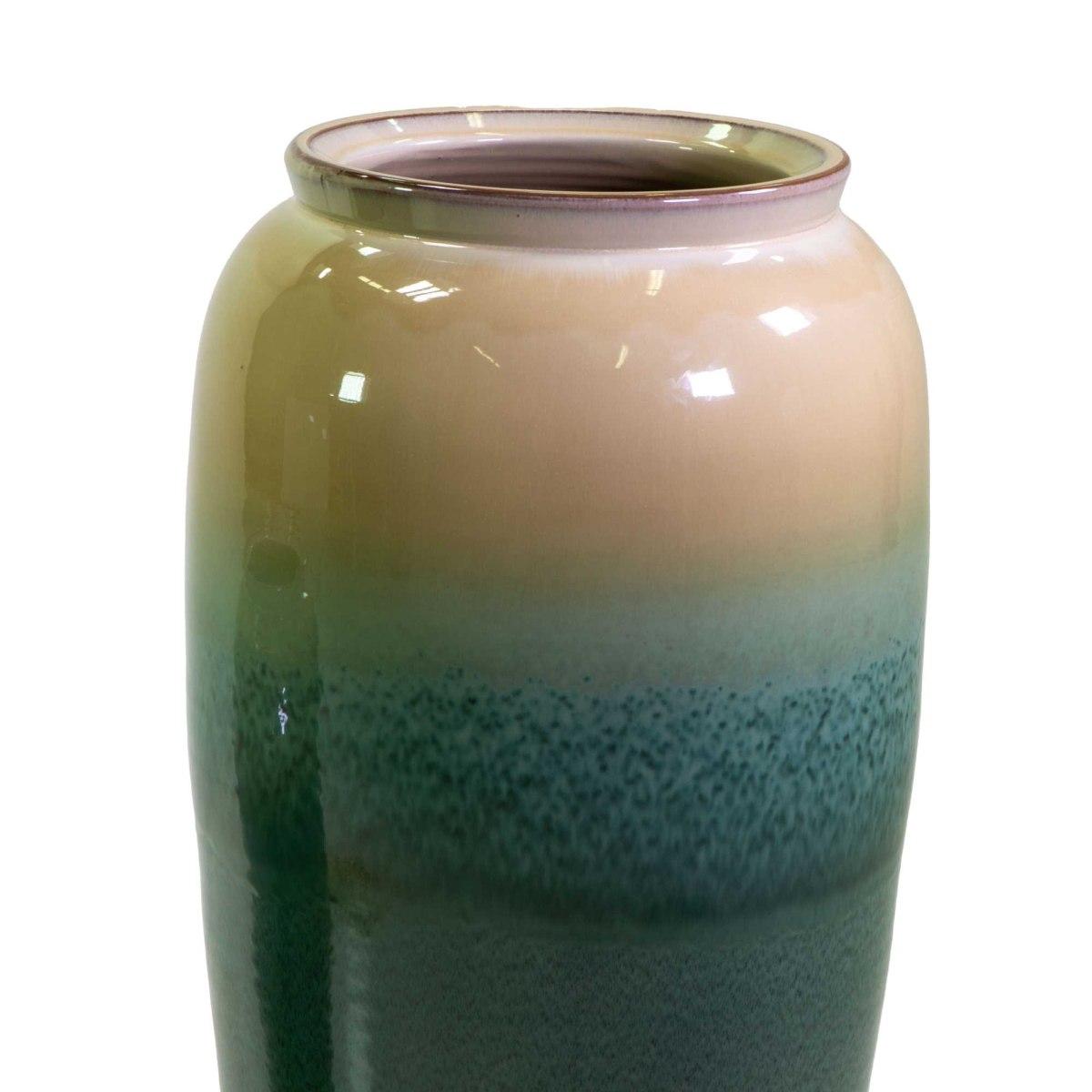 Vaso Ceramica Sfumato Bianco Verde cm.Ø28h90 | Vacchetti