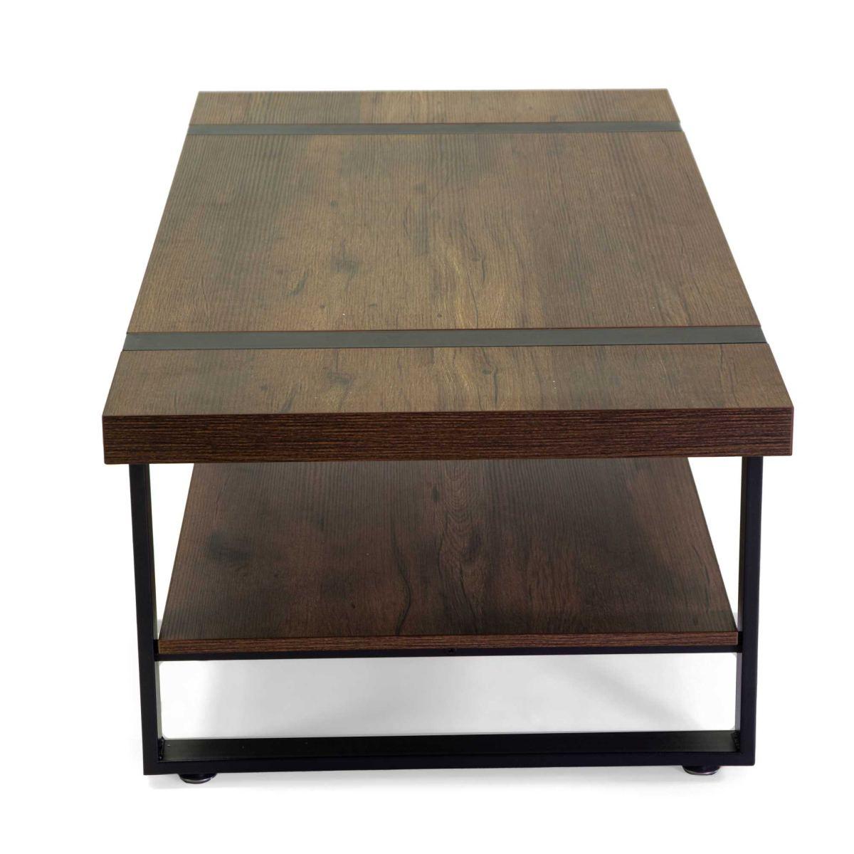 Tavolino Mudra Legno Noce e Nero Smontato cm.120x60h45 | Vacchetti