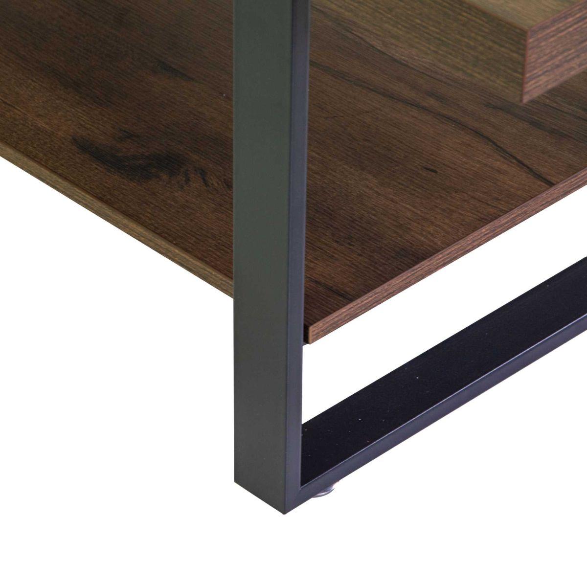 Tavolino Mudra Legno Noce e Nero Smontato cm.120x60h45 | Vacchetti