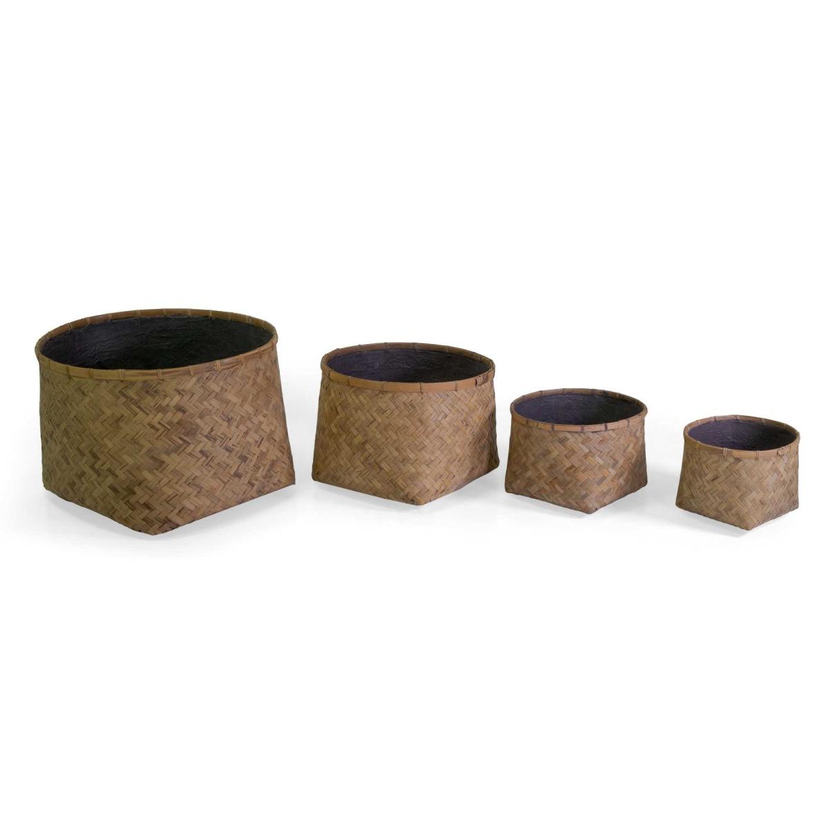 Portavaso Cemento Bambu' Set pz.4 Naturale Tondo cm.Ã?63h47 | Vacchetti