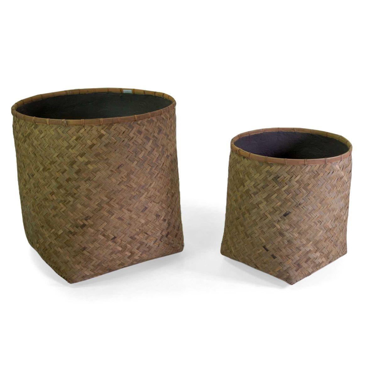 Portavaso Cemento Bambu' Set pz.2 Naturale Tondo cm.Ã?75h80 | Vacchetti
