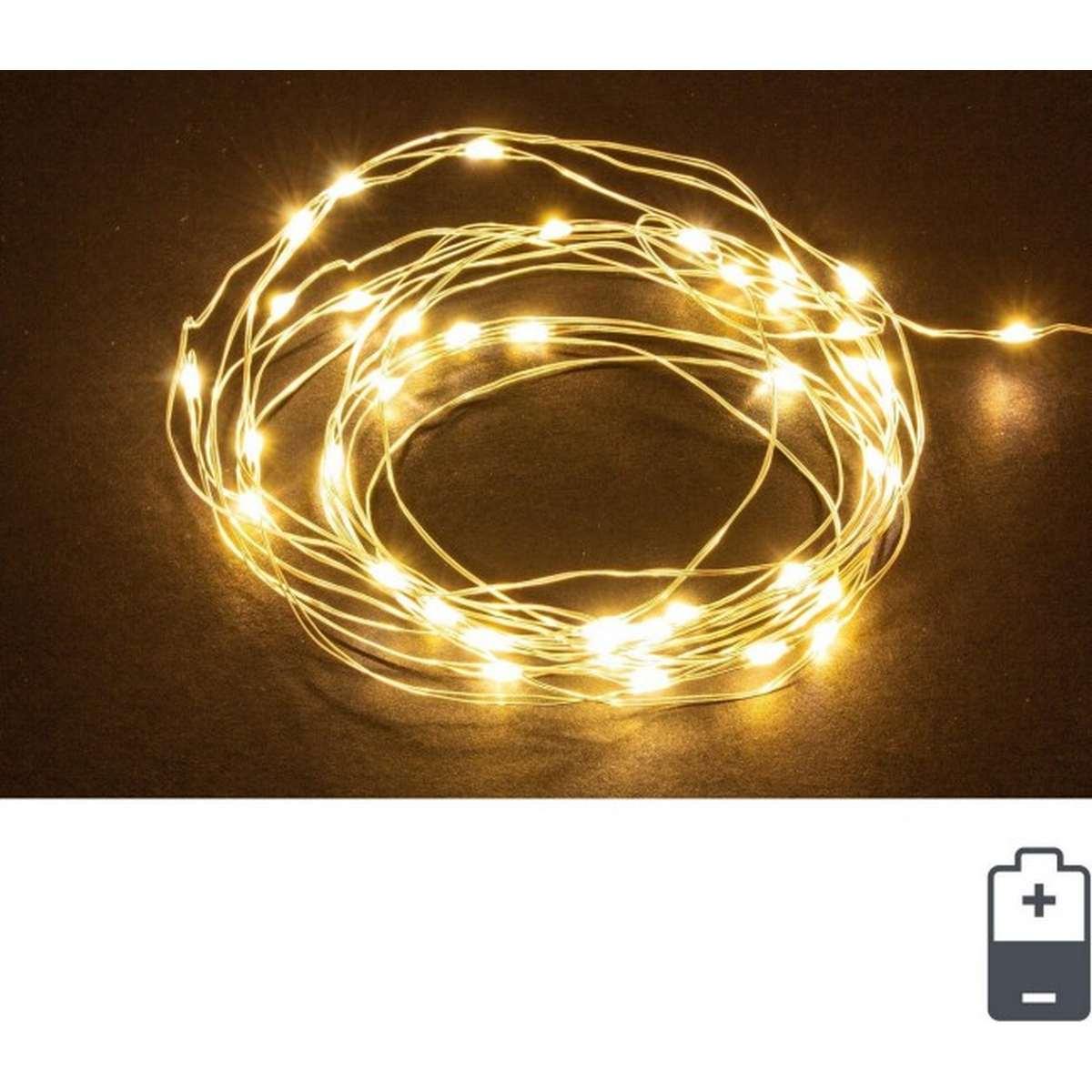 Luci Natale Esterno Batteria LED 20 Bianco Caldo |Bizzotto