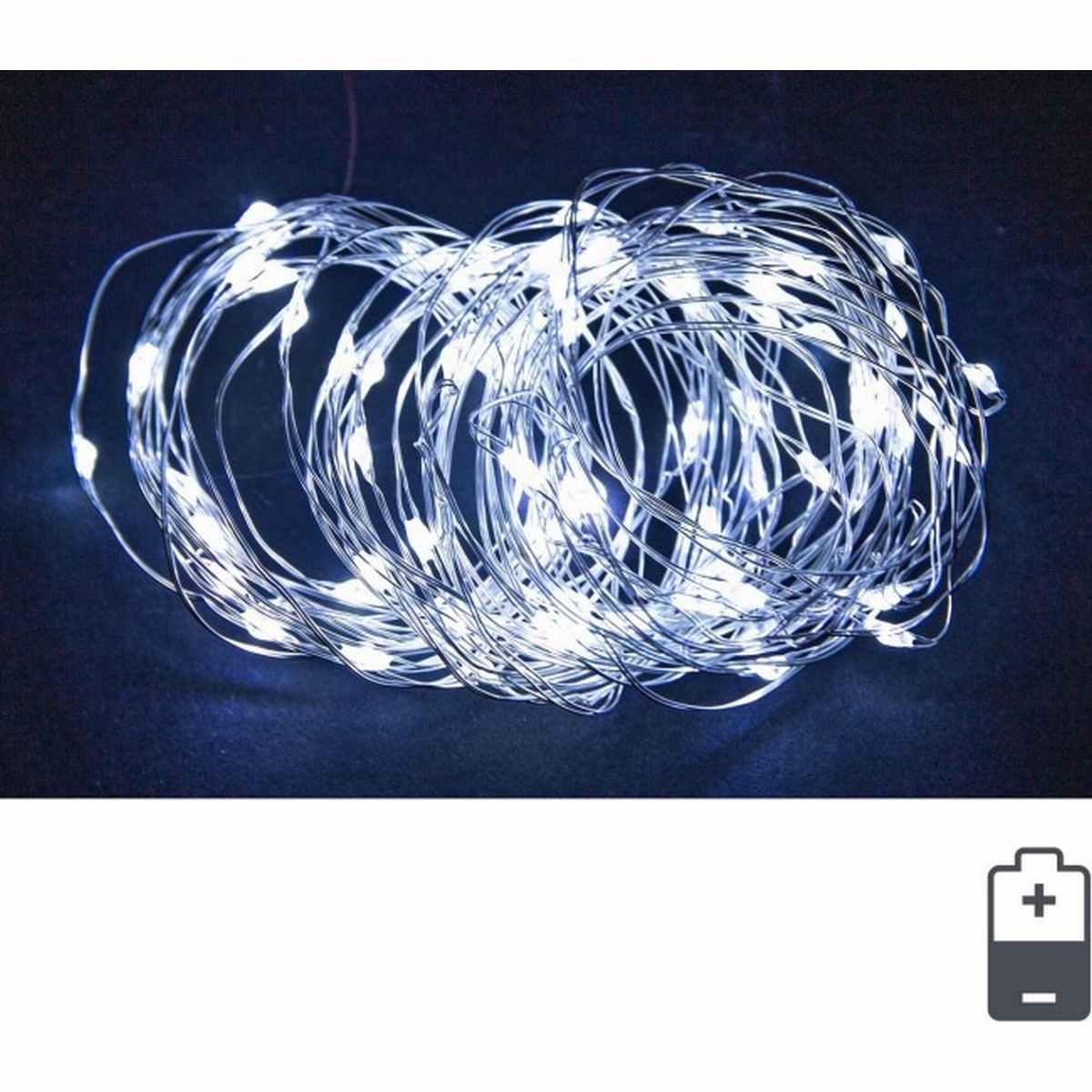 Luci Natale Esterno Batteria LED 40 Micro Bianco Freddo |Bizzotto