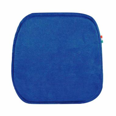 Cuscino Sedia Tessuto Letizia Semitondo Antiscivolo Blu cm.38x38x1,5