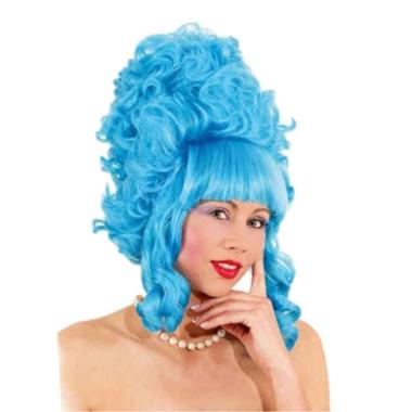 Parrucca Dama Lady Pompadur Azzurra con Frangia