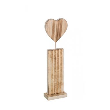 Cuore Berg con Base in Legno Naturale | Bizzotto