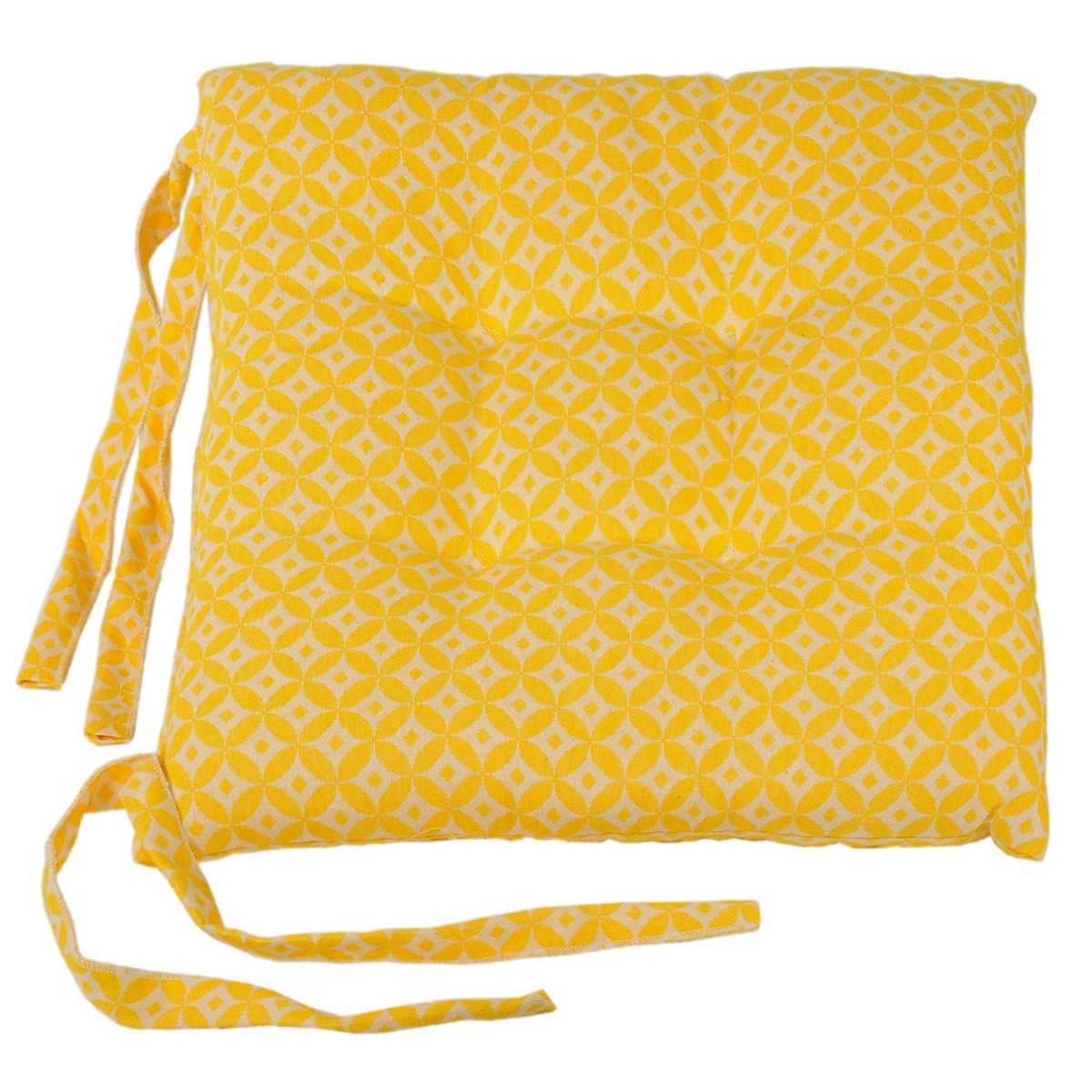 Cuscino Sedia Morbidone Optic Giallo cm.41x41x7 | Alore Casa
