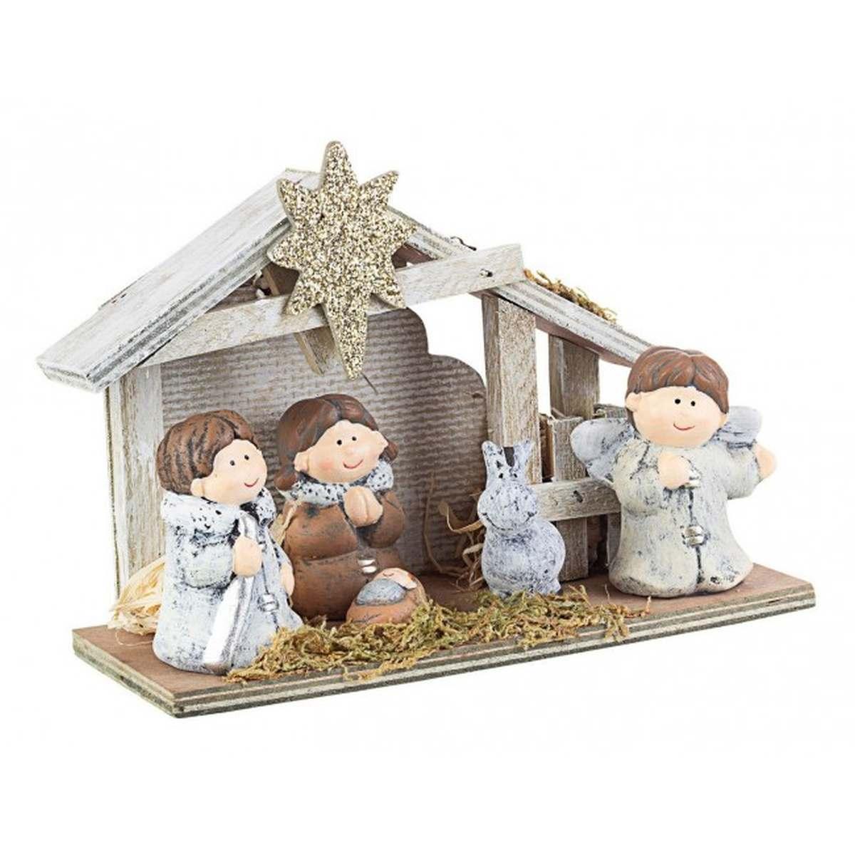 Nativita' Holiness Capanna Grigio con LED | Bizzotto