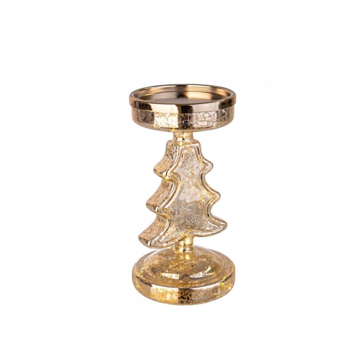 Portacandela Vetro Jasmin Pino con LED | Bizzotto