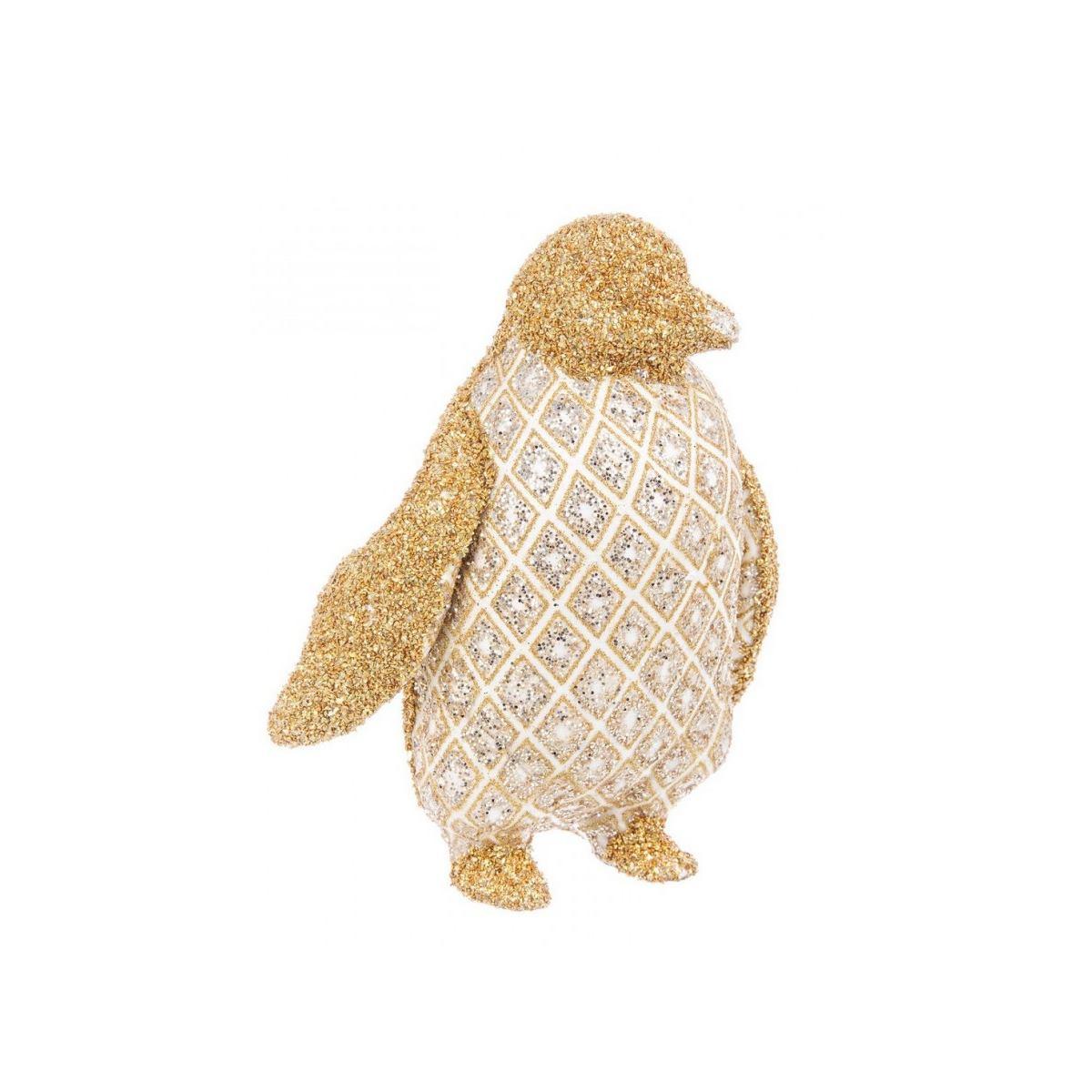 Pinguino Rombi Stand Oro | Bizzotto