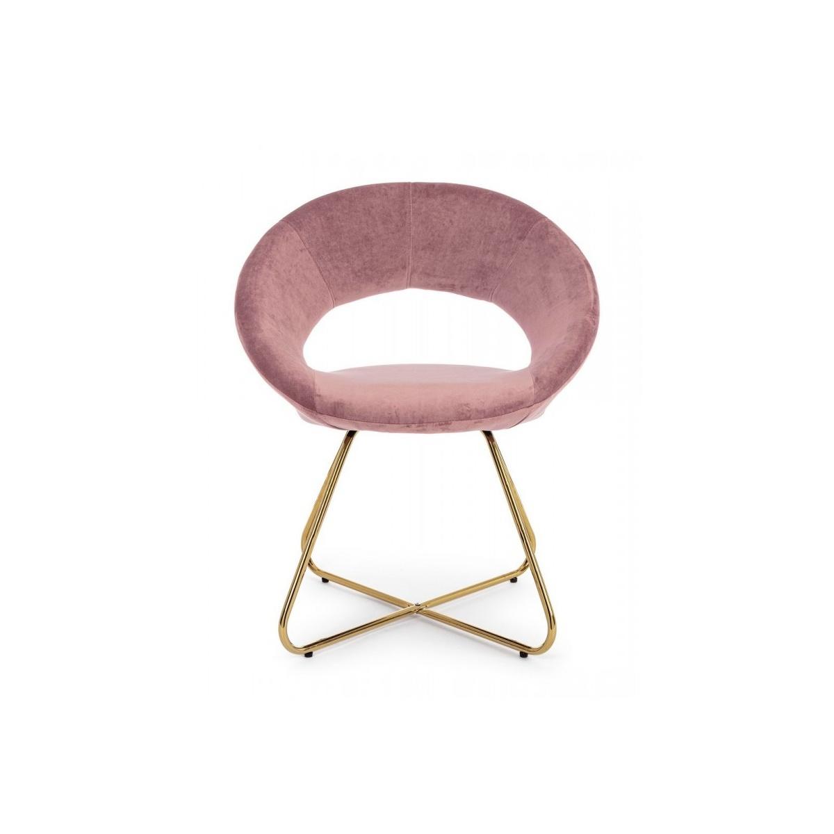 Poltrona Vanity Oro Velluto Rosa | Bizzotto