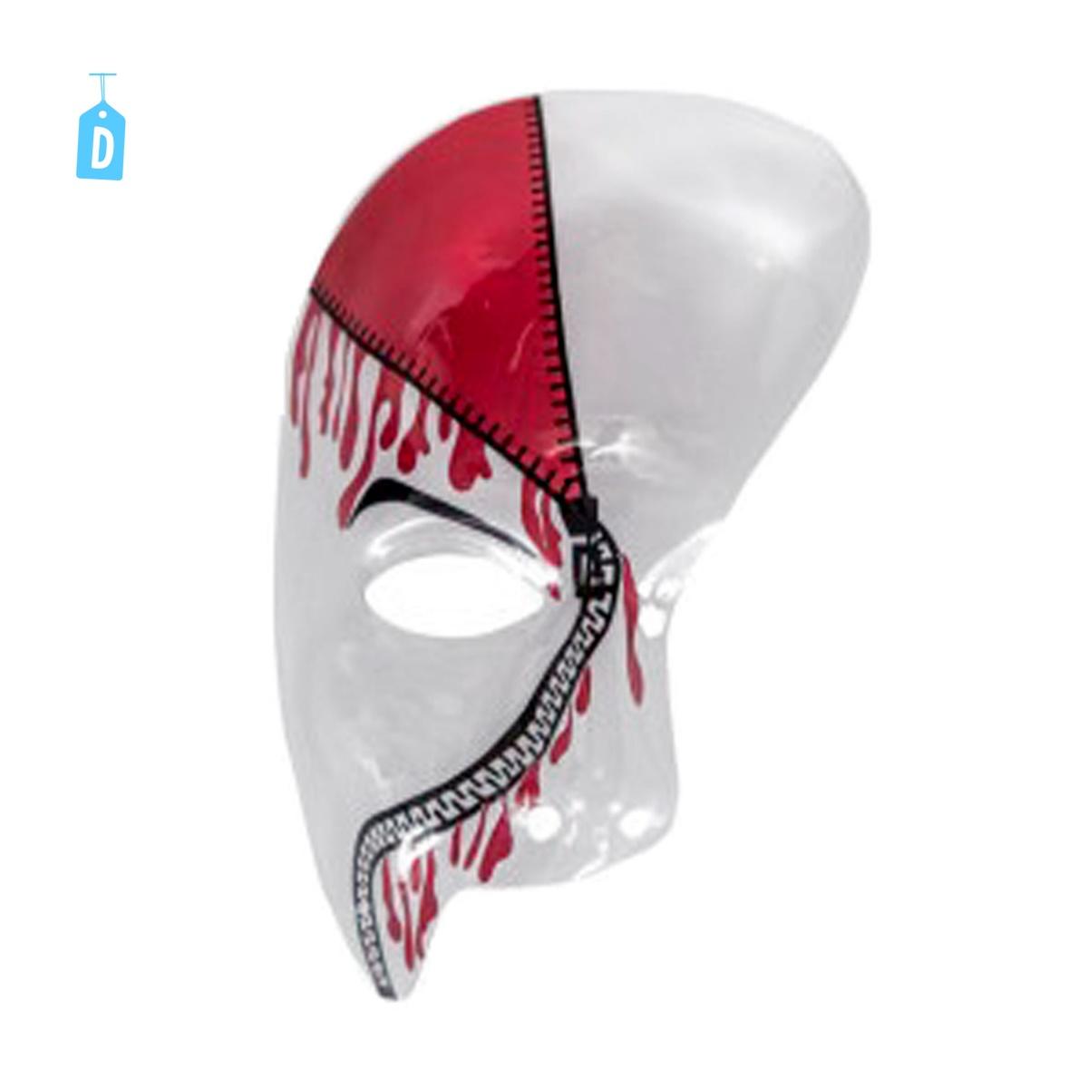 Maschera Teschio  Mezzo Viso Trasparente con Decorazioni 4 Modelli