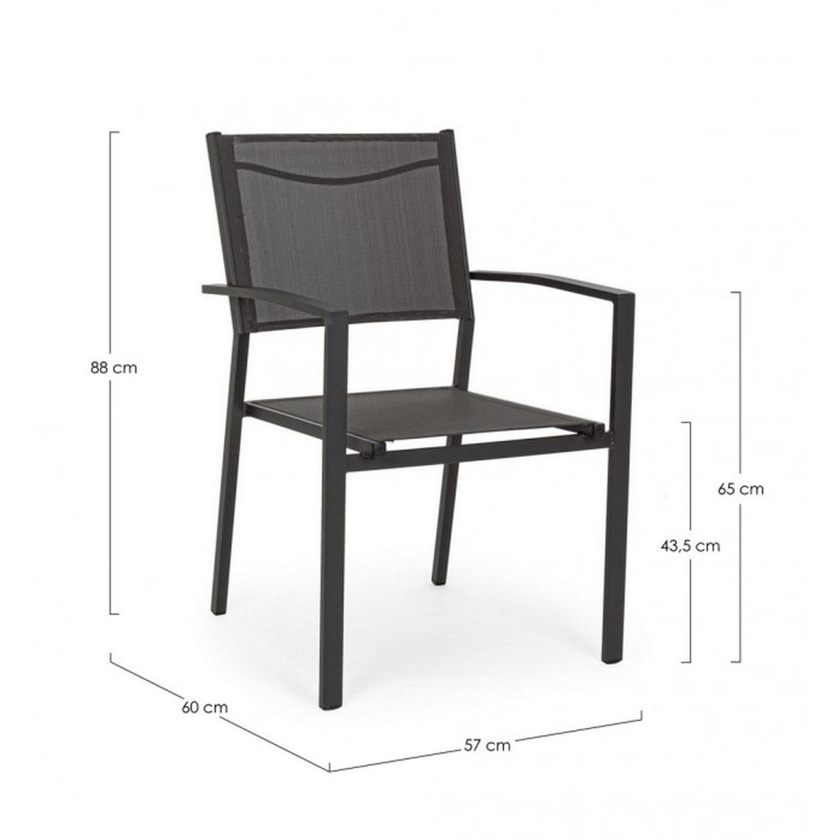 Sedia con Braccioli Hilde Antracite Lh32 | Bizzotto