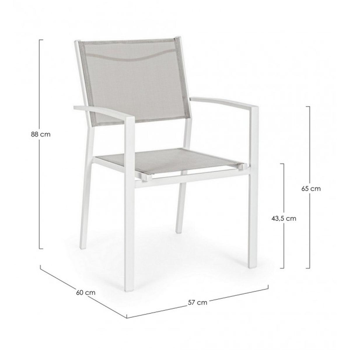 Sedia con Braccioli Hilde Bianco Cloud L cm.Ã?30 | Bizzotto