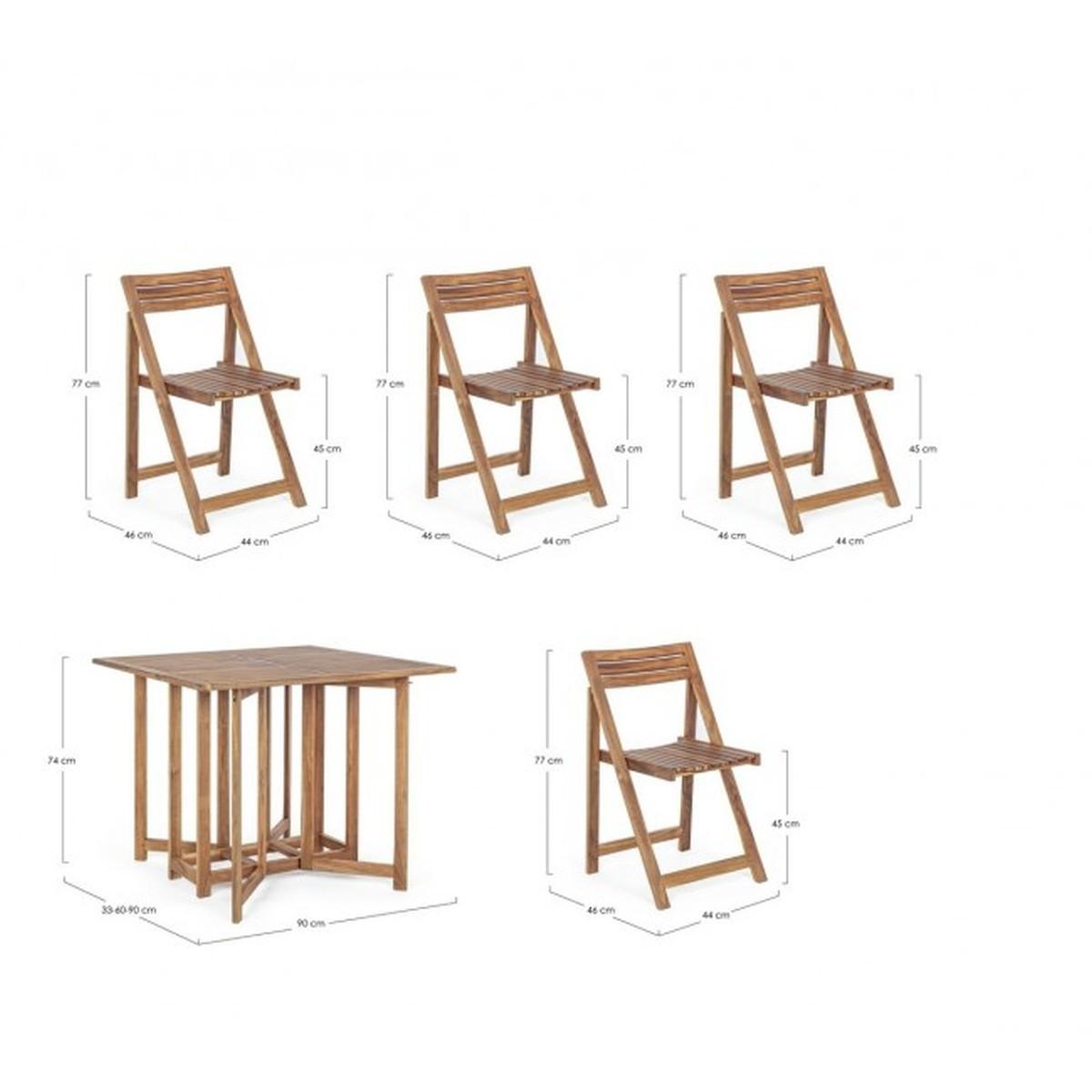 Tavolo Set con 4 Sedie Noemi | Bizzotto