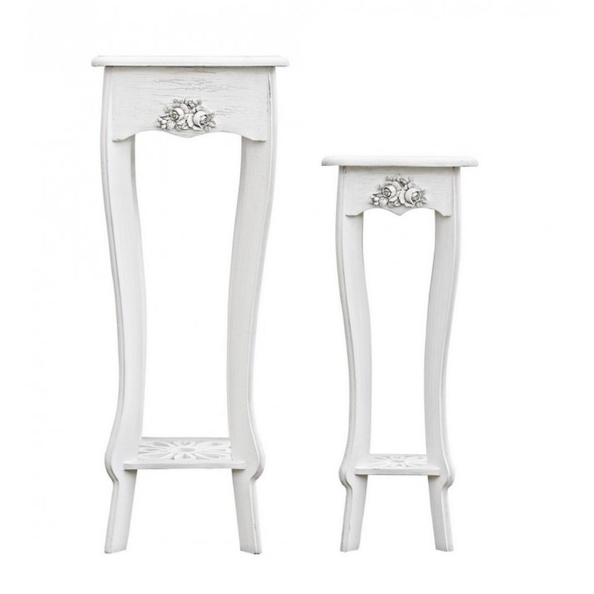 Tavolinetto Portalampada Blanc Set pz.2 | Bizzotto