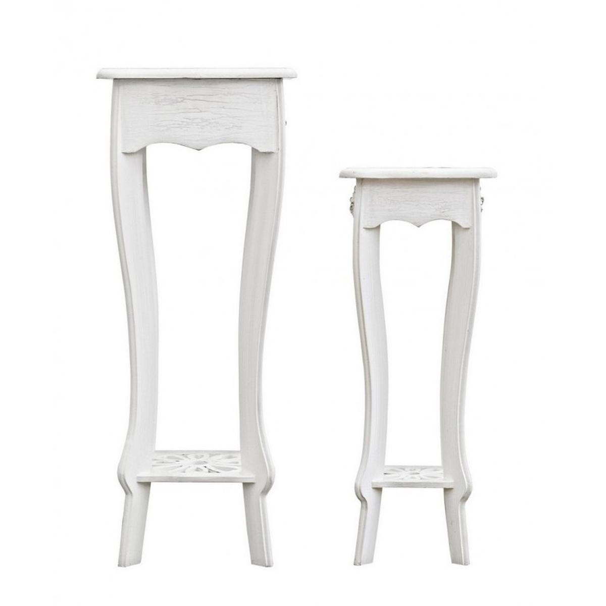 Tavolinetto Portalampada Blanc Set pz.2 | Bizzotto