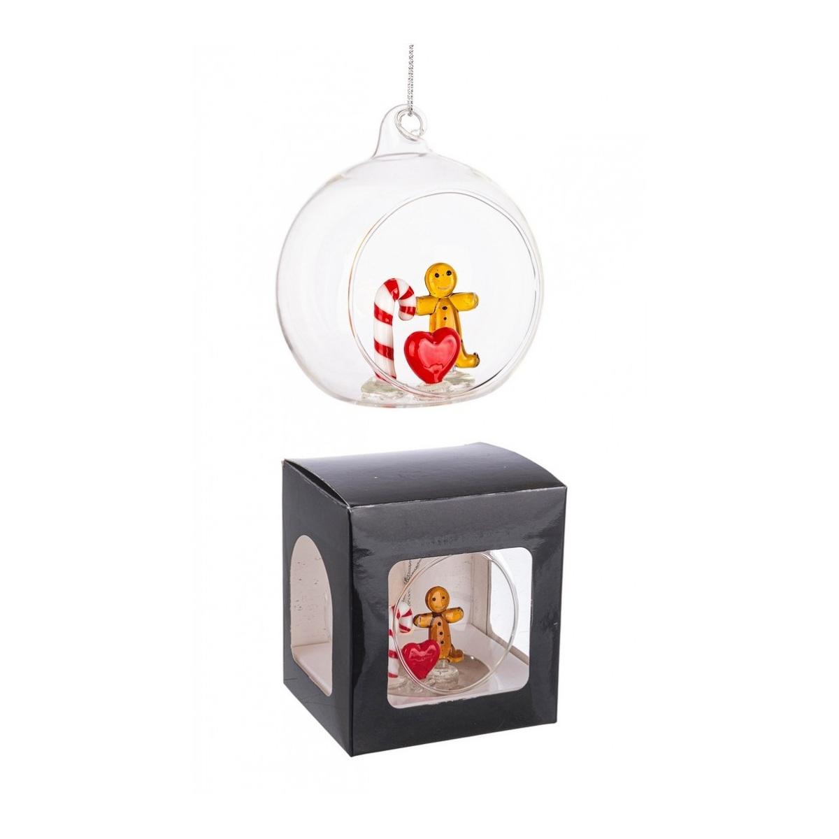 Pallina Natale Vetro cm.8 con Candy e Pupazzo | Bizzotto