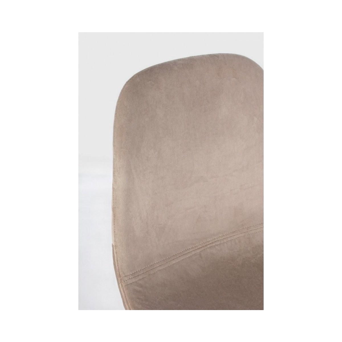 Sgabello Bar Irelia Velluto Tortora | Bizzotto