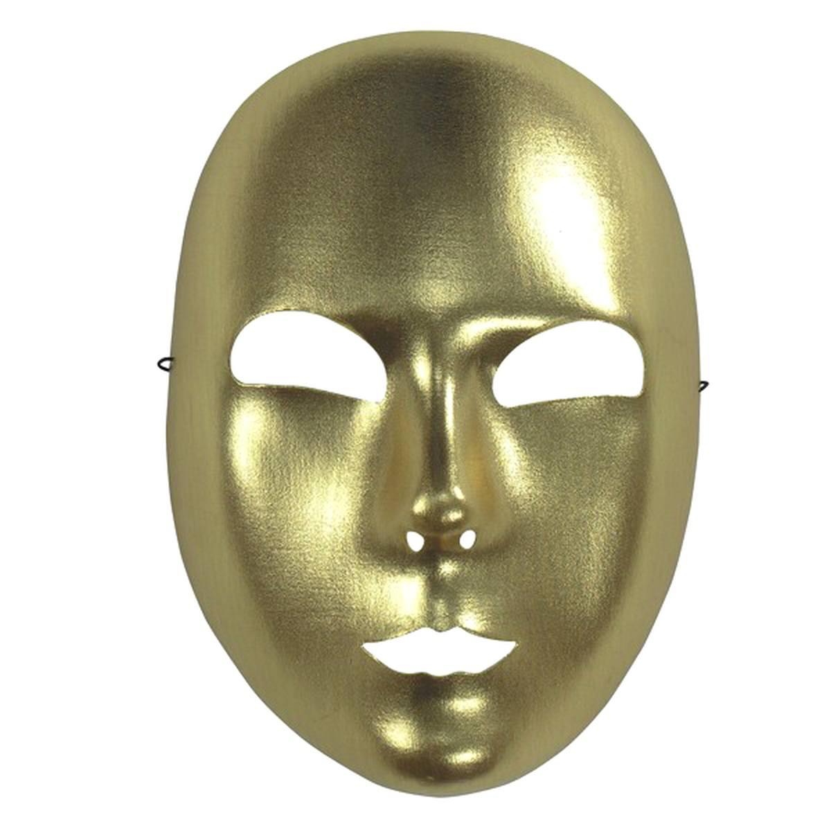 Maschera Viso PVC Tessuto Oro |Carnival Toys