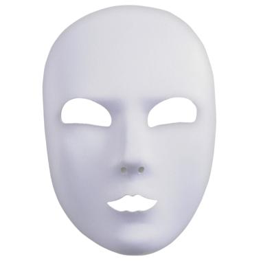 Maschera PVC Viso Rigida Tessuto Bianco