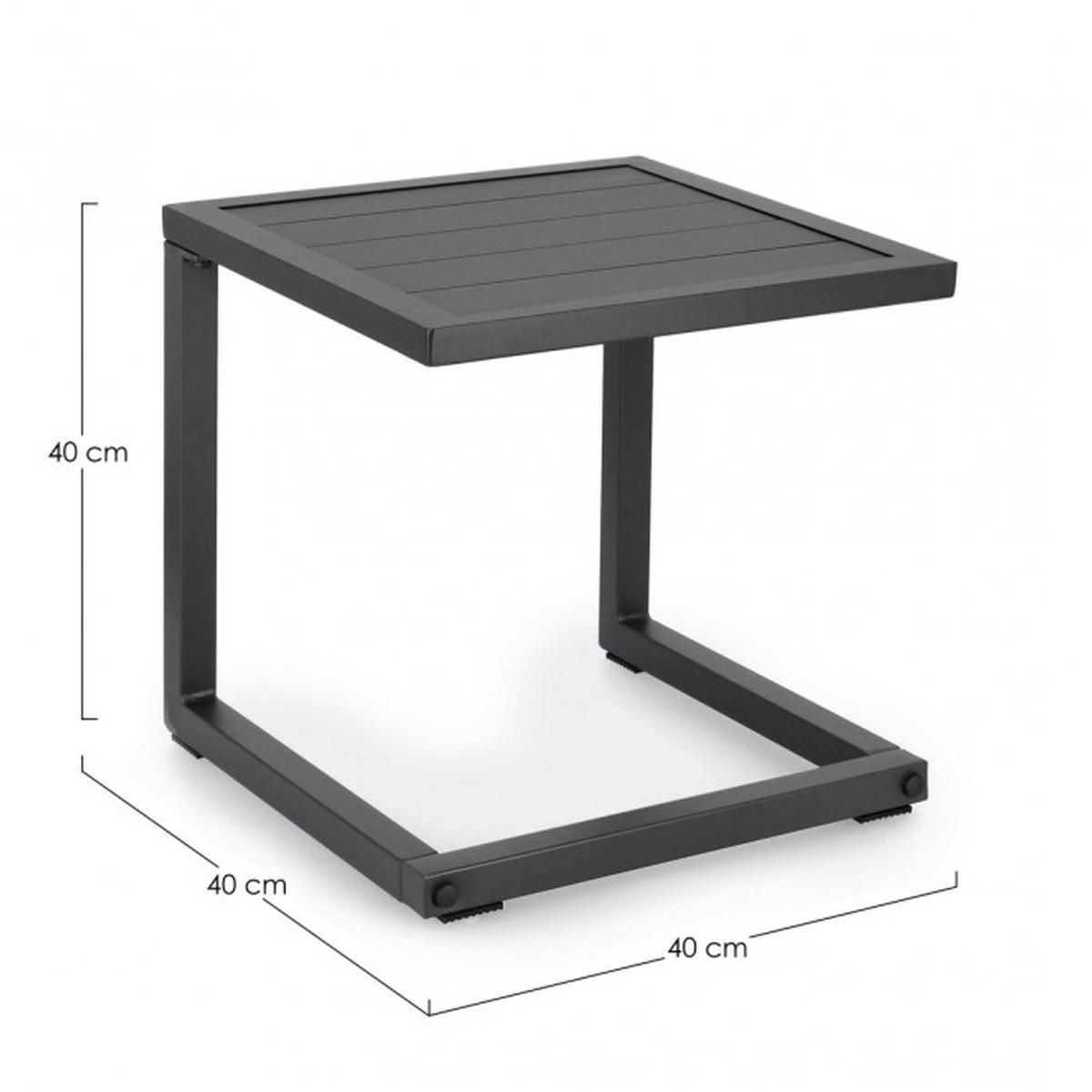 Tavolino Hildecm.40x40 Antracite L cm.H32 | Bizzotto