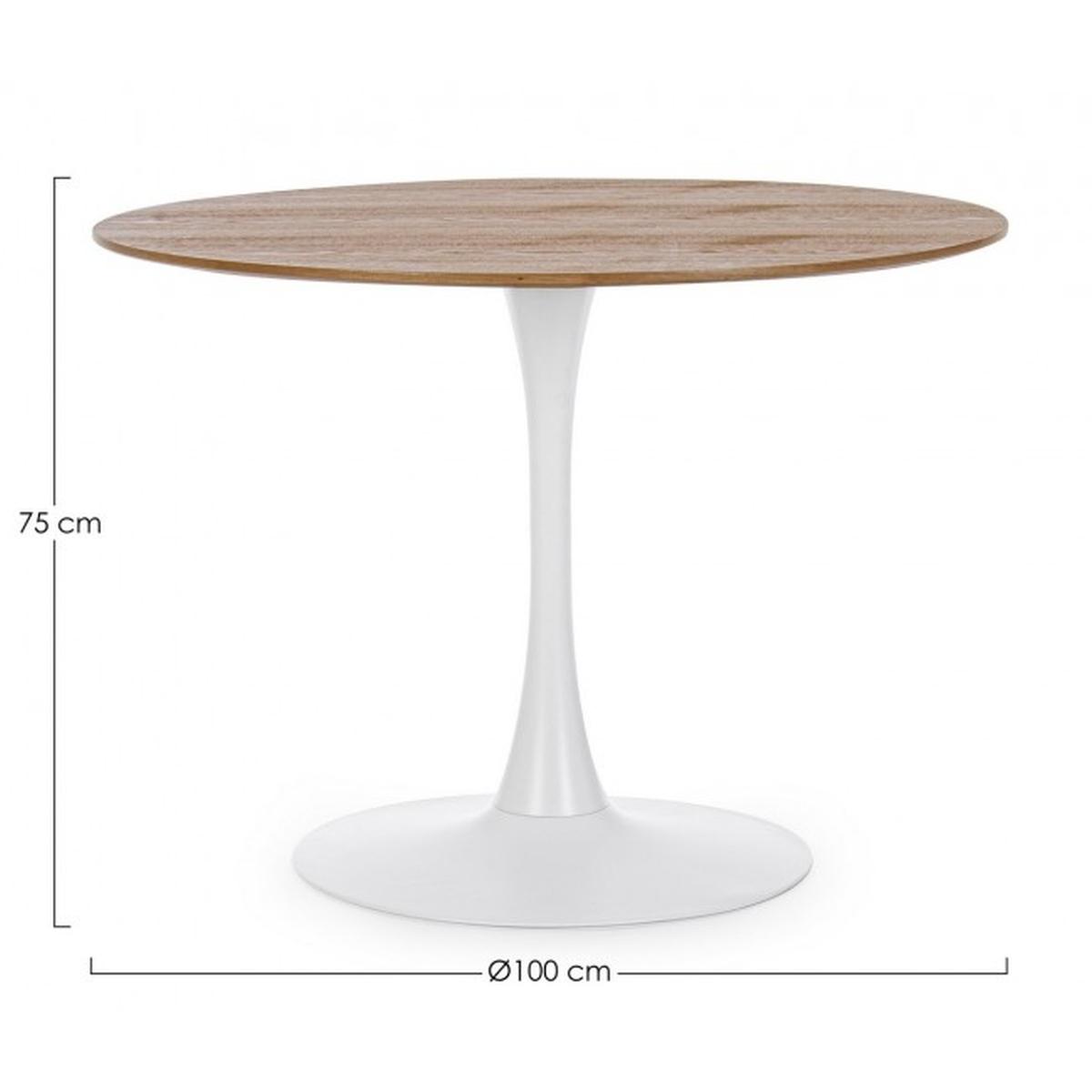 Tavolo Bloom Top Veneer Tondo cm.Ã?100 | Bizzotto