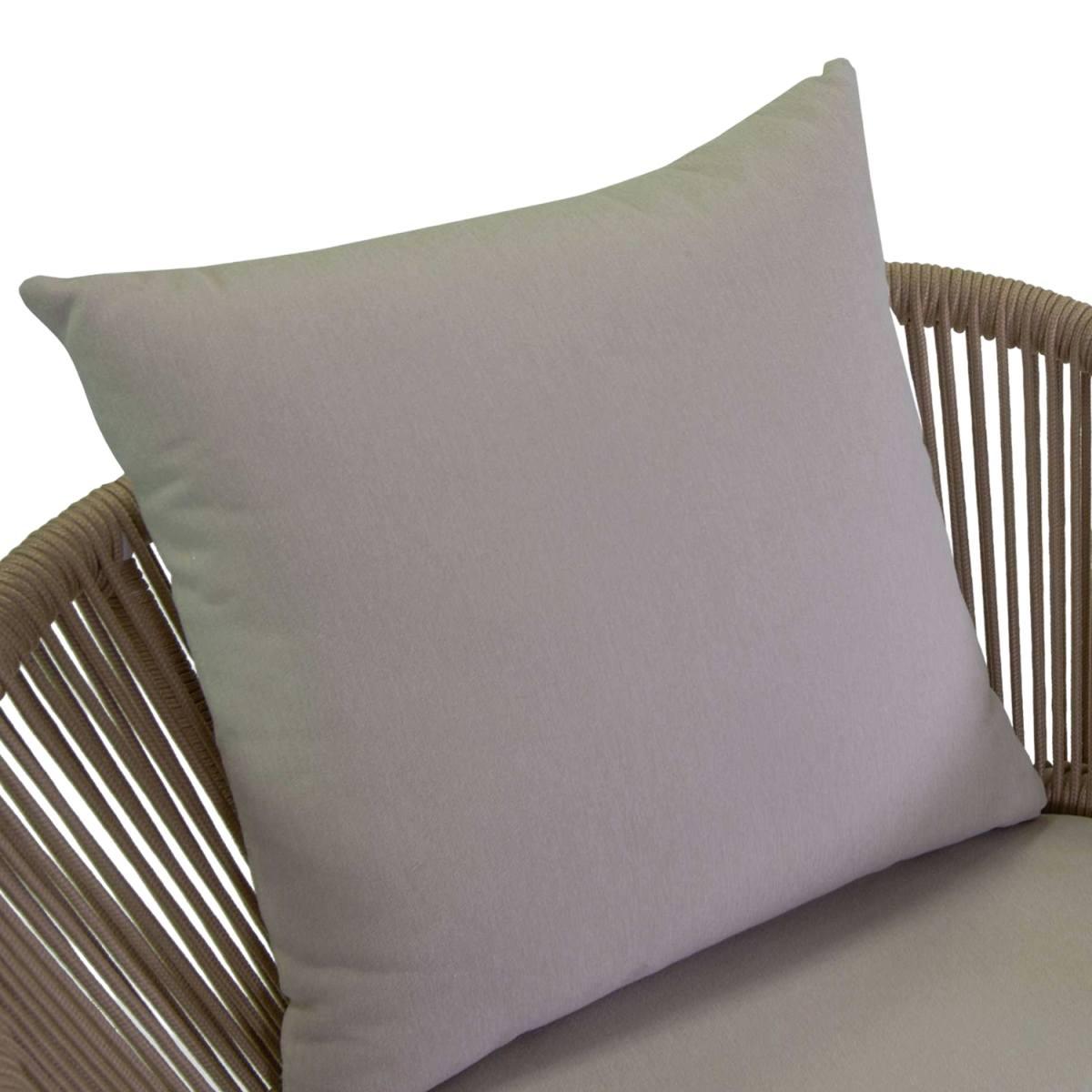 Poltrona Alluminio Honolulu Bianco c/Cuscini Crema cm.62x67,5xh80 | Vacchetti