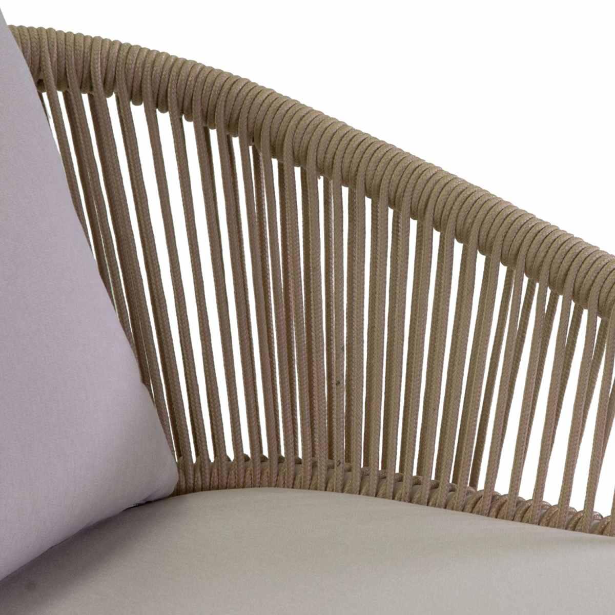 Poltrona Alluminio Honolulu Bianco c/Cuscini Crema cm.62x67,5xh80 | Vacchetti