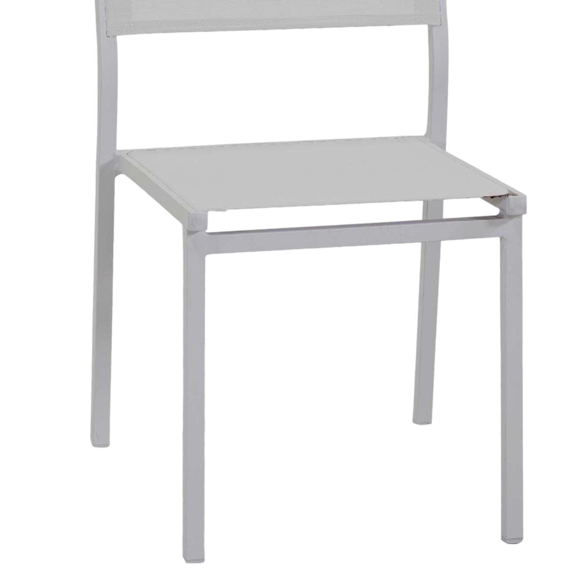 Sedia Alluminio Sullivan Bianca con Textilene Bianco cm.55x46xh41/88 | Vacchetti