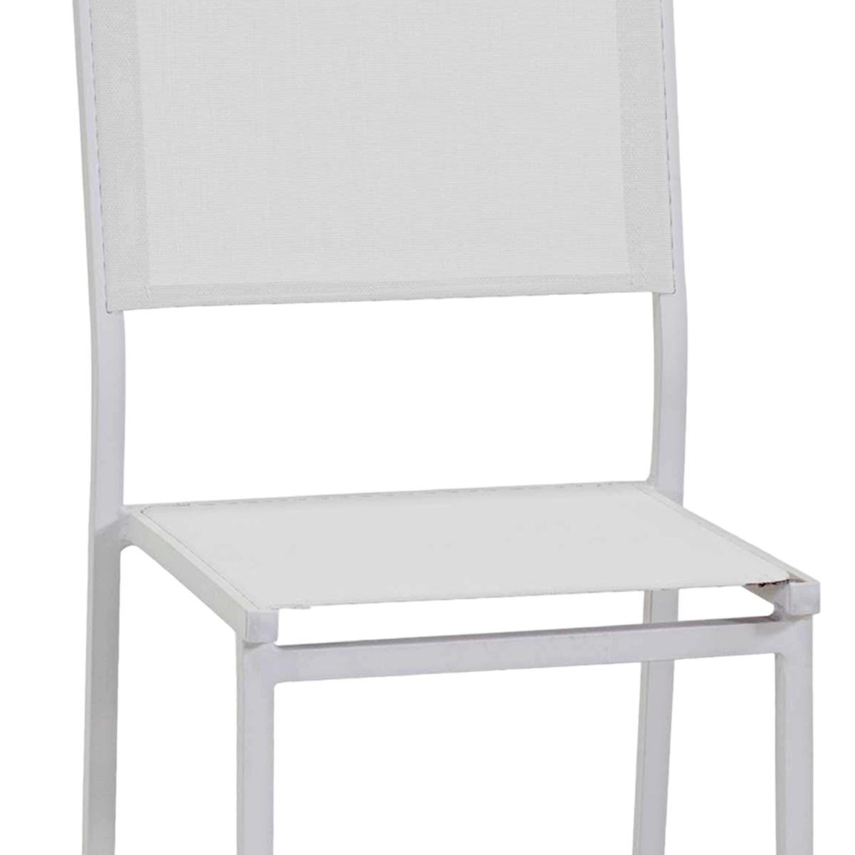 Sedia Alluminio Sullivan Bianca con Textilene Bianco cm.55x46xh41/88 | Vacchetti
