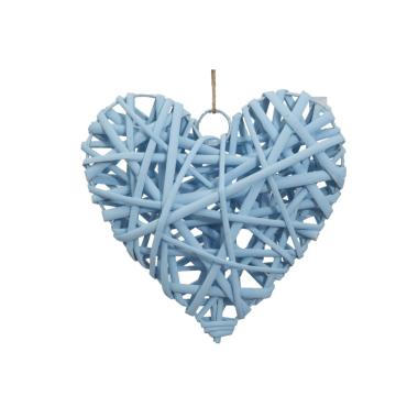 Decorazione Heart Light Blue cm.15x4 -913