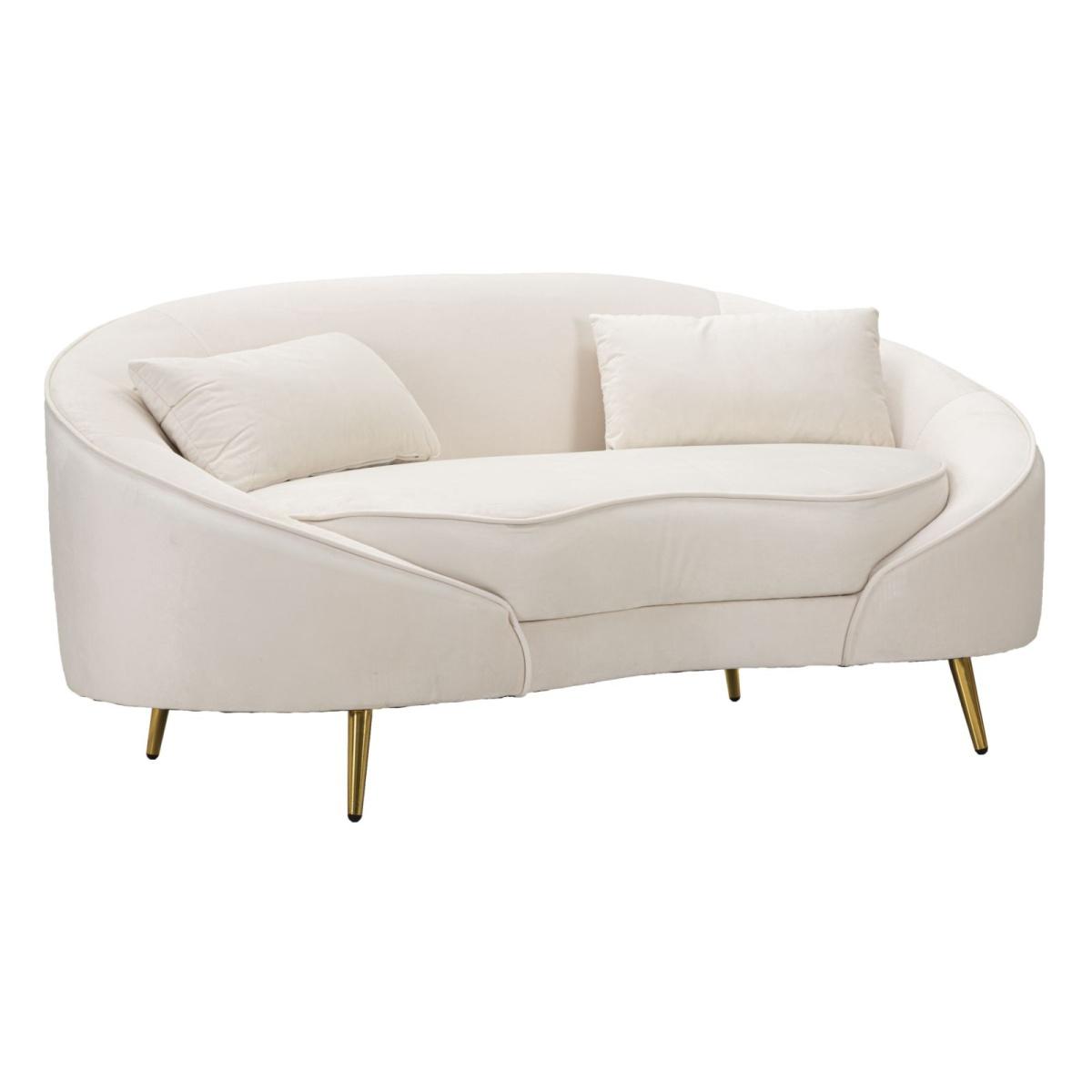 Divanetto 2 posti oslo cuscini crema 148 x 84 x 68 cm