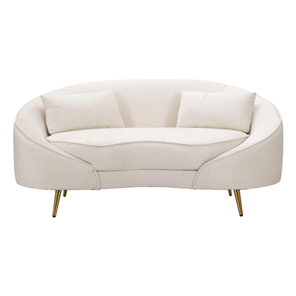 Divanetto 2 posti oslo cuscini crema 148 x 84 x 68 cm