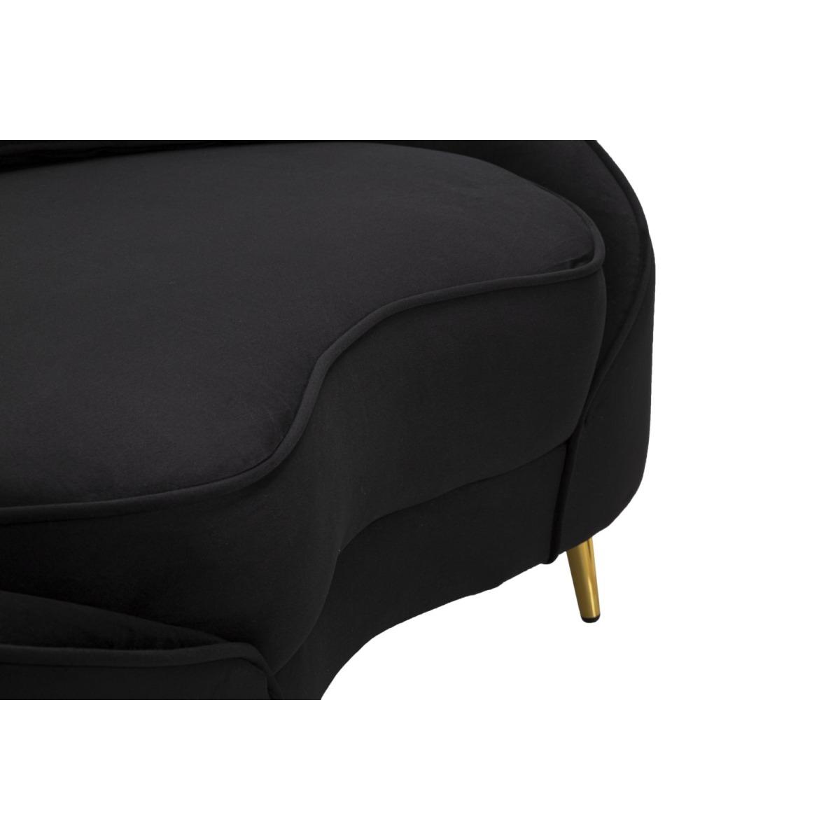 Divanetto 2 Posti Oslo con Cuscini Nero cm.148x84x68 | Mauro Ferretti