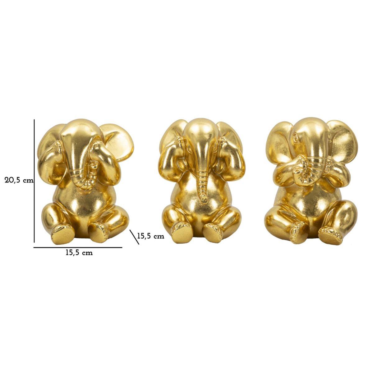 Elefante Non Vedo Non Sento Non Parlo Set 3 Pz cm.Ã˜15,5x20,5 | Mauro Ferretti