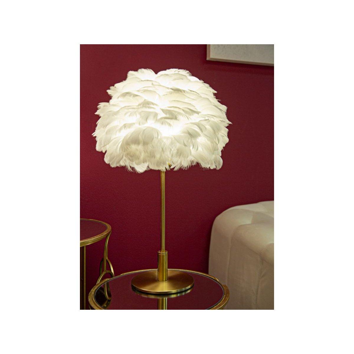 Lampada Tavolo Ball Feather cm.Ø30x50 |Mauro Ferretti