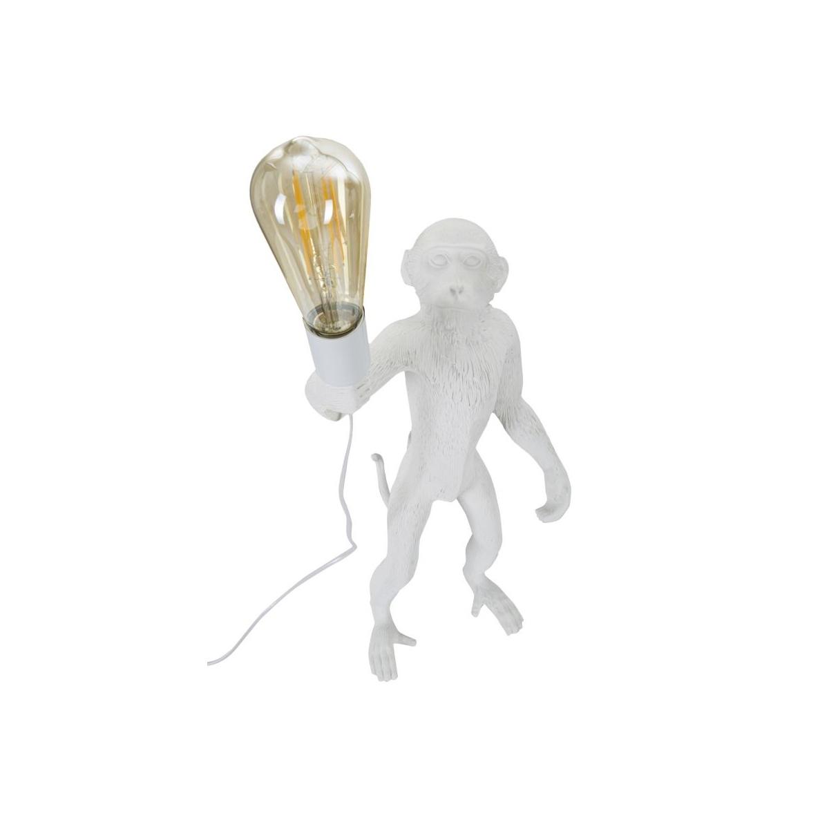 Lampada Tavolo Monkey Bianco cm.26x34x55 | Mauro Ferretti