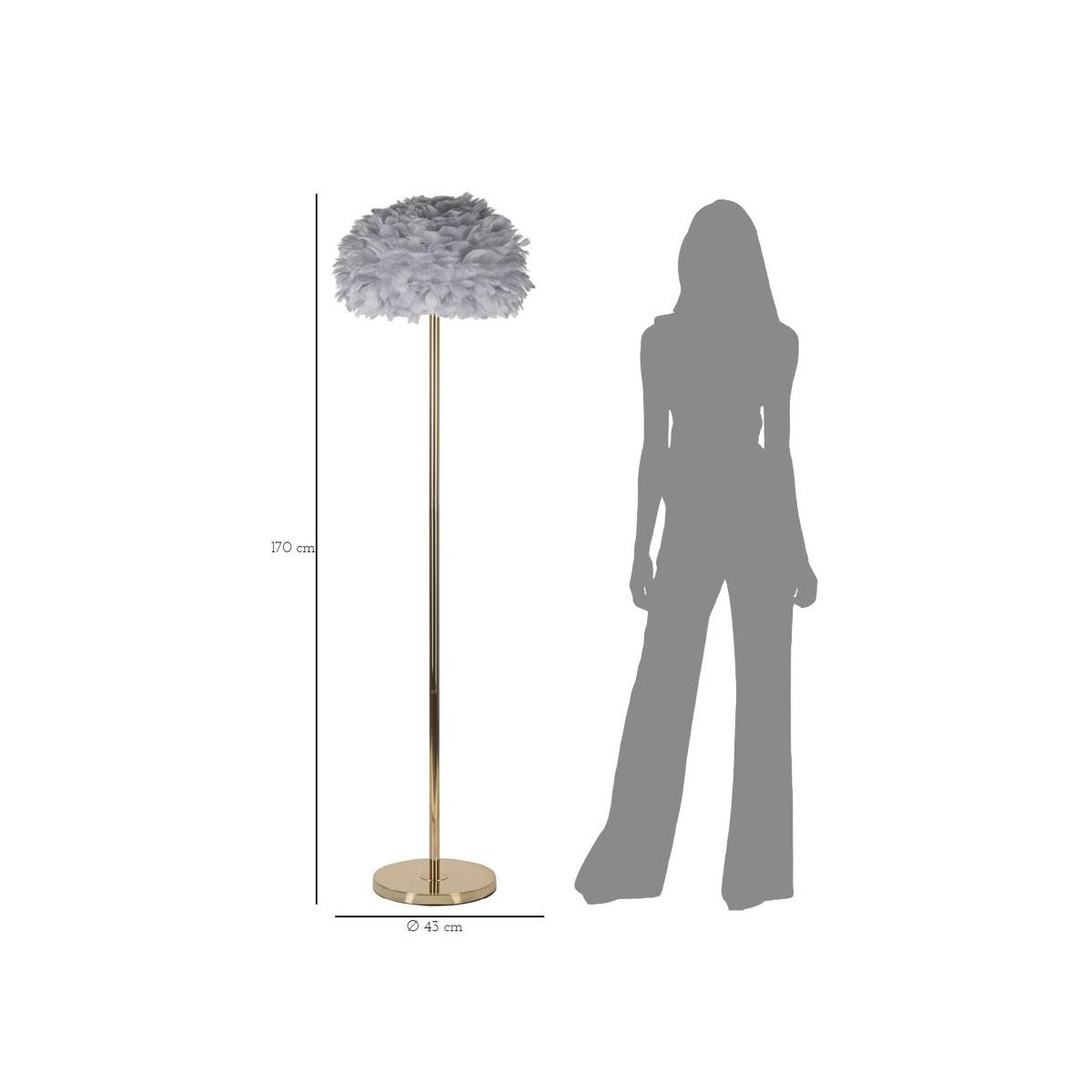 Lampada da Terra Feathers Slim Grigia cm.Ø43x170 | Mauro Ferretti