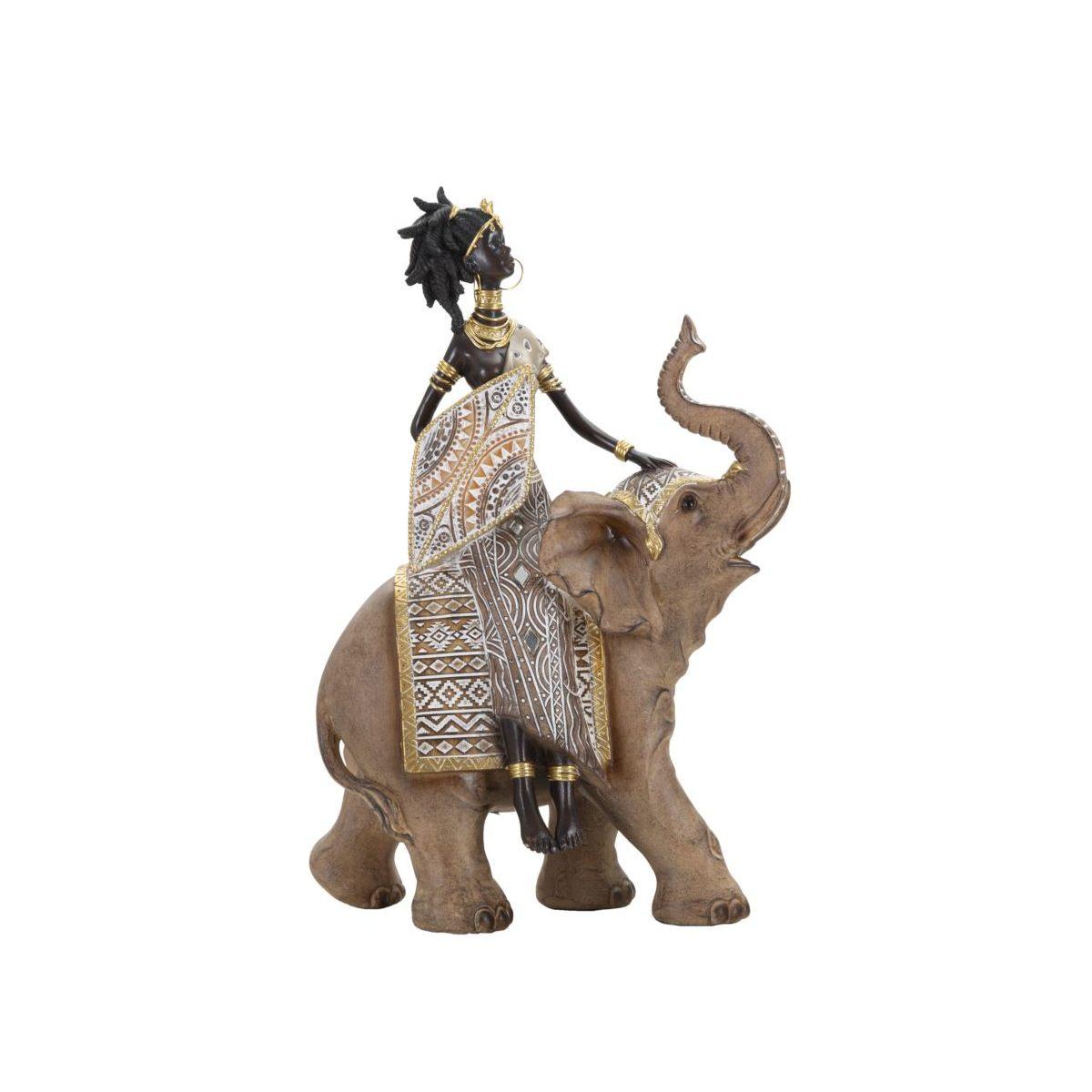 Masai Tribal con Elefante cm.22,5x12x32,5 | Mauro Ferretti