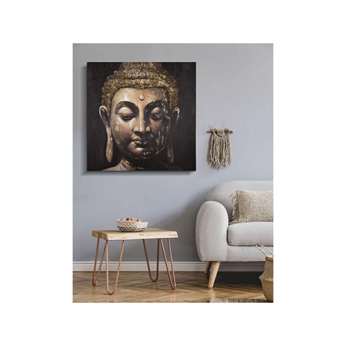Quadro Dipinto Su Tela Buddha mod.B cm.100x3x100