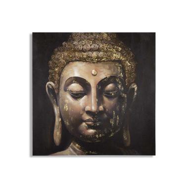 Quadro Dipinto Su Tela Buddha mod.B cm.100x3x100