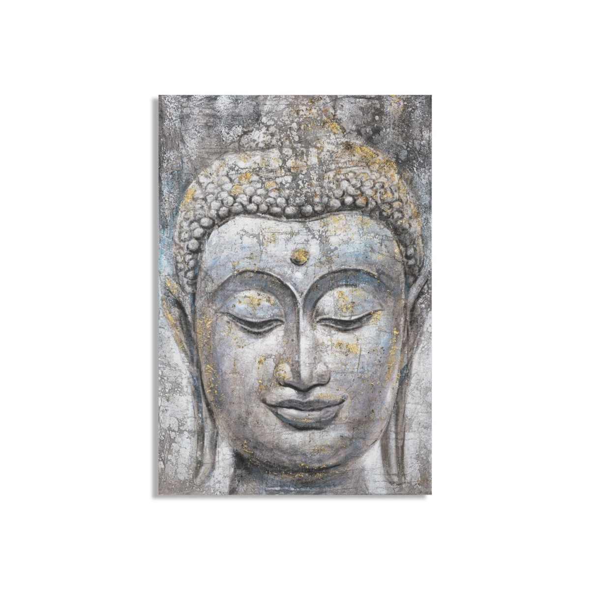 Quadro Dipinto Su Tela Face Buddha Light mod.A cm.80x3x120