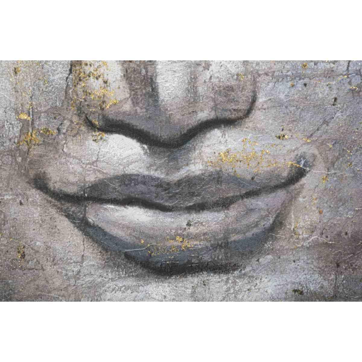 Quadro Dipinto Su Tela Face Buddha Light mod.A cm.80x3x120