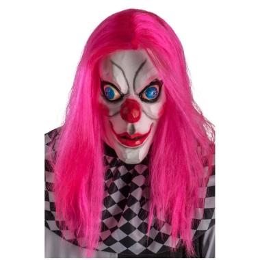 Maschera Lattice Horror Clown con Capelli Fuxia