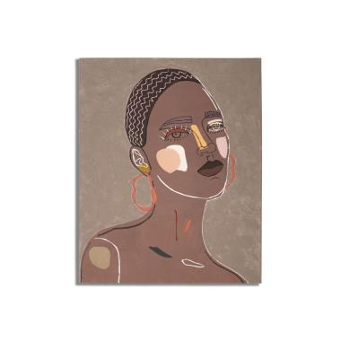 Quadro Dipinto Su Tela Tribal mod.A cm.80x2,8x100